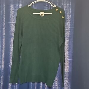 Anne Klein Womens Forest Green Sweater